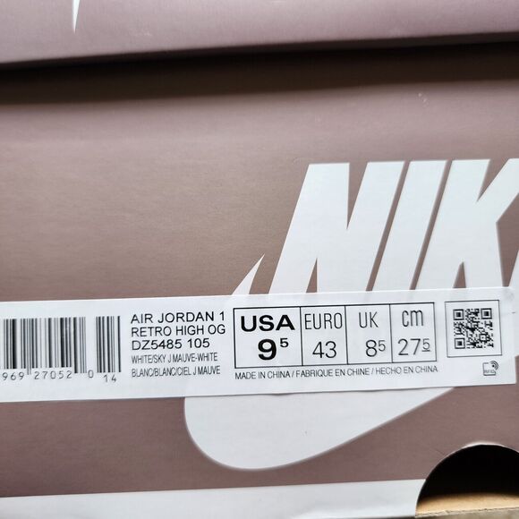 Air Jordan 1 Retro OG High Mauve Brand New Sz 9.5 - Picture 10 of 10